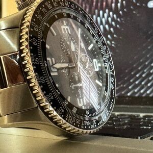 Adee Kaye Pilot collection Silver Chronograph Watch